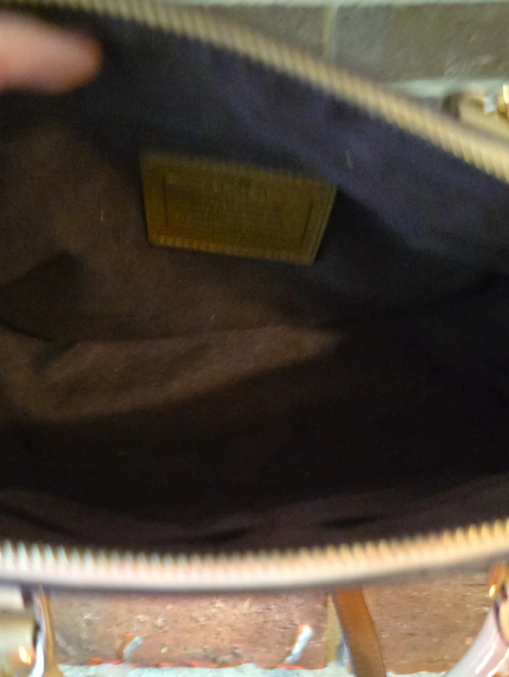 Coach Crossgrain Leather Dome Sierra Satchel - Beige Patent Leather